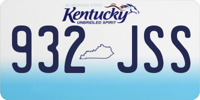KY license plate 932JSS