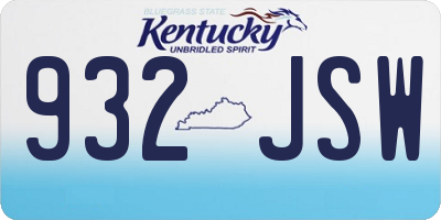 KY license plate 932JSW