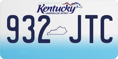 KY license plate 932JTC