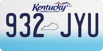 KY license plate 932JYU