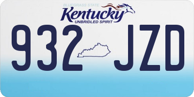 KY license plate 932JZD