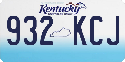 KY license plate 932KCJ