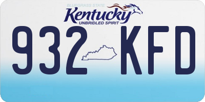KY license plate 932KFD
