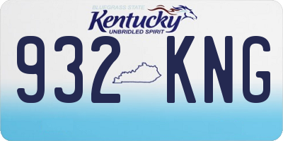 KY license plate 932KNG