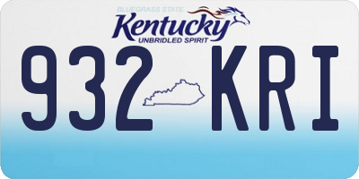KY license plate 932KRI