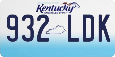 KY license plate 932LDK
