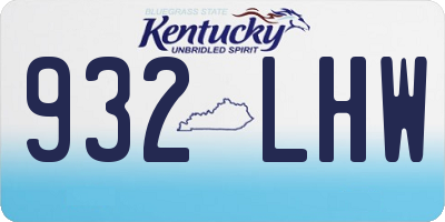 KY license plate 932LHW