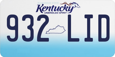 KY license plate 932LID