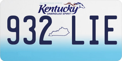 KY license plate 932LIE