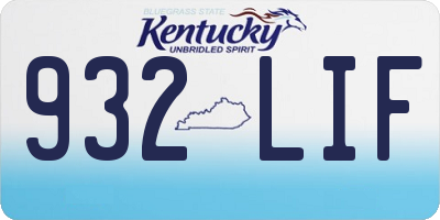 KY license plate 932LIF