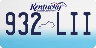 KY license plate 932LII