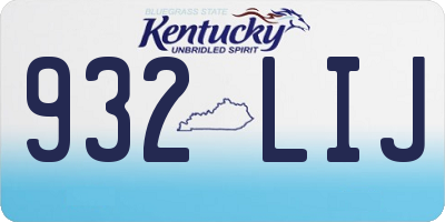 KY license plate 932LIJ