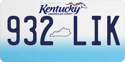 KY license plate 932LIK