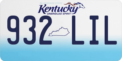 KY license plate 932LIL