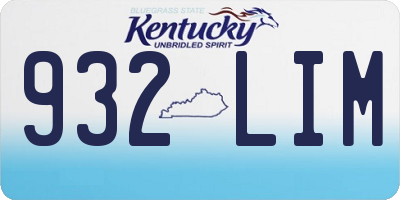 KY license plate 932LIM