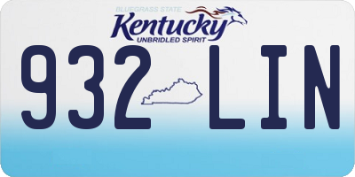 KY license plate 932LIN