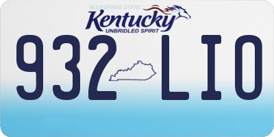 KY license plate 932LIO