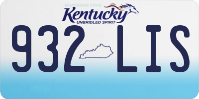 KY license plate 932LIS