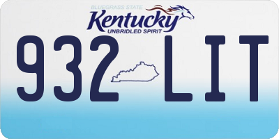 KY license plate 932LIT