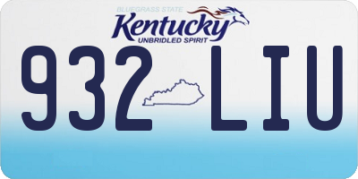 KY license plate 932LIU