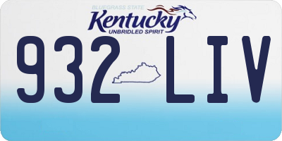 KY license plate 932LIV