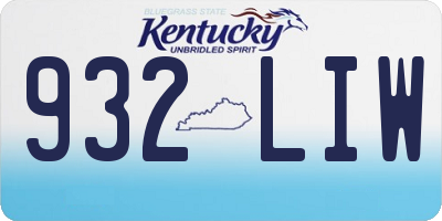 KY license plate 932LIW