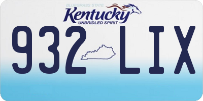 KY license plate 932LIX
