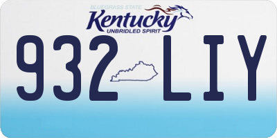 KY license plate 932LIY
