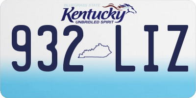 KY license plate 932LIZ