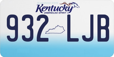 KY license plate 932LJB