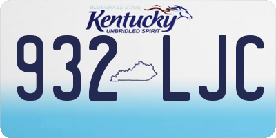 KY license plate 932LJC