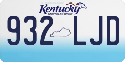 KY license plate 932LJD