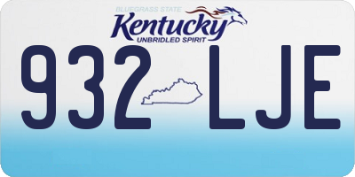 KY license plate 932LJE