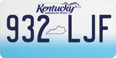 KY license plate 932LJF