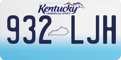 KY license plate 932LJH