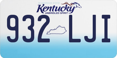 KY license plate 932LJI