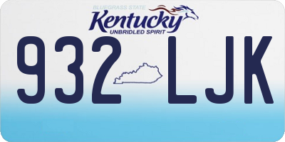 KY license plate 932LJK