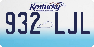 KY license plate 932LJL