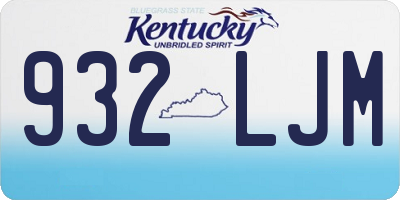 KY license plate 932LJM