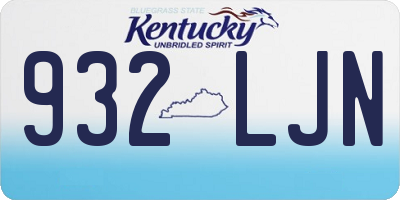 KY license plate 932LJN