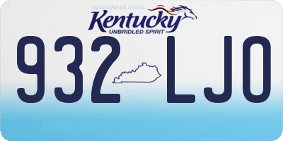 KY license plate 932LJO