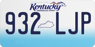 KY license plate 932LJP