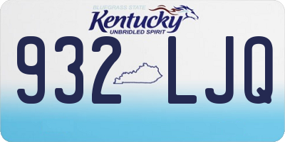 KY license plate 932LJQ