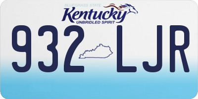KY license plate 932LJR