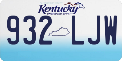 KY license plate 932LJW