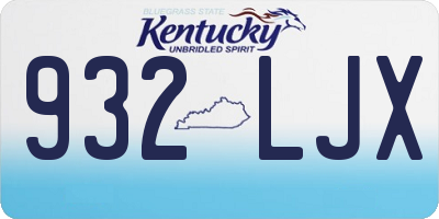 KY license plate 932LJX