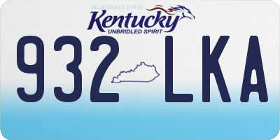 KY license plate 932LKA