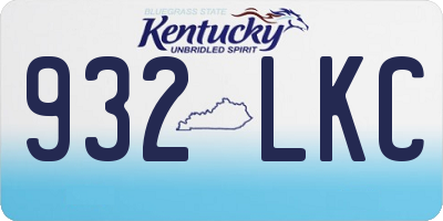 KY license plate 932LKC