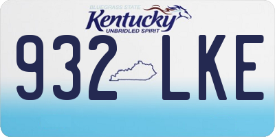 KY license plate 932LKE