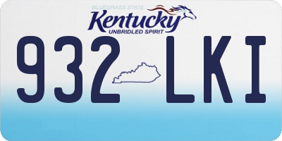 KY license plate 932LKI